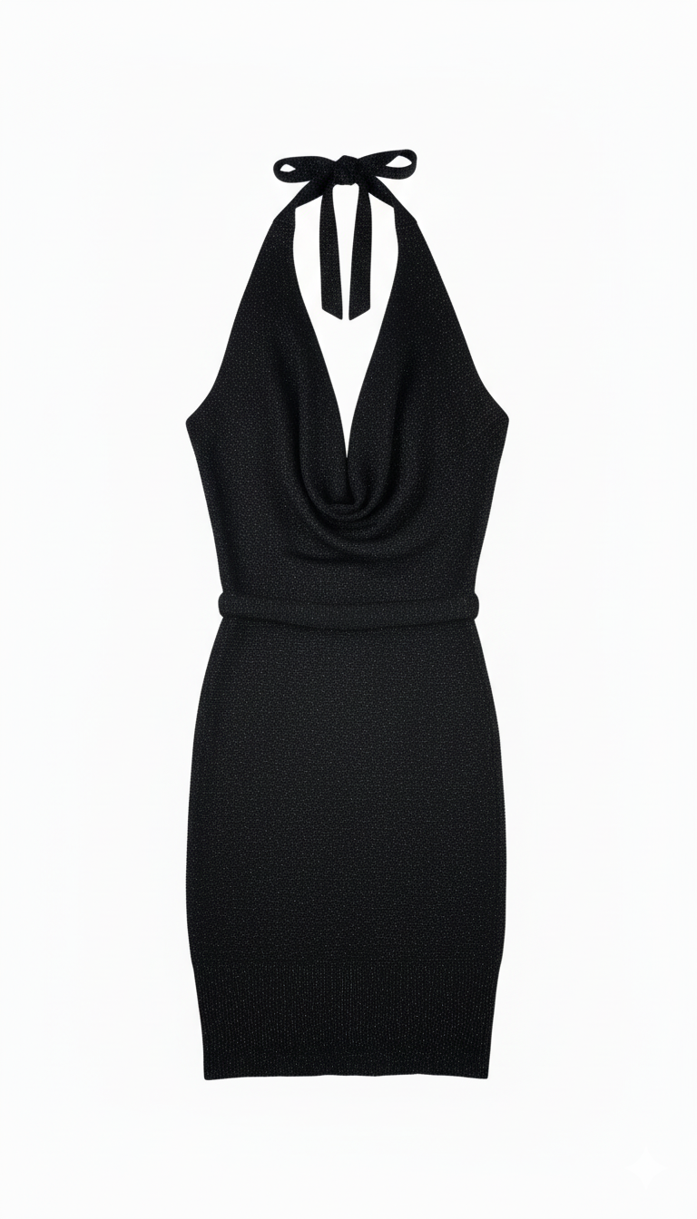 Vestido lurex con espalda descubierta