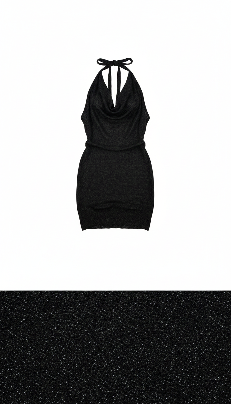 Vestido lurex con espalda descubierta